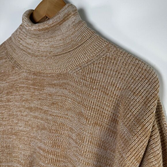 Sama Knits Womens Large Turtleneck Sweater Brown Organic Cotton Oversized Peru - Picture 3 of 12
